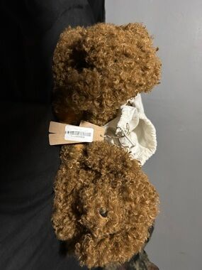 SKIMS Brown Curly Faux-Fur Teddy Slide Slippers